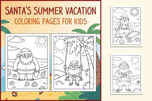 Download Santa's Summer Vacation Coloring Pages - Premium Resources