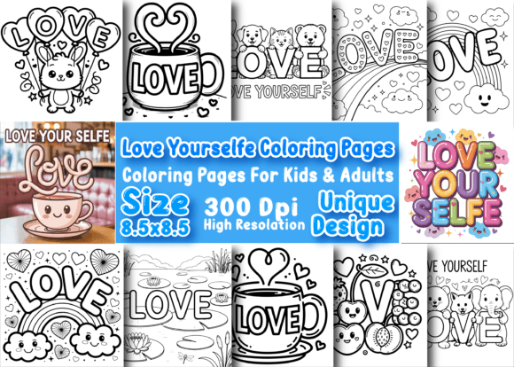 Download Love Yourselfe Coloring Pages for Adults - Premium Resources