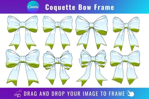 Download Coquette Bow Canva Frames Bundle Design - Bundle design Collection
