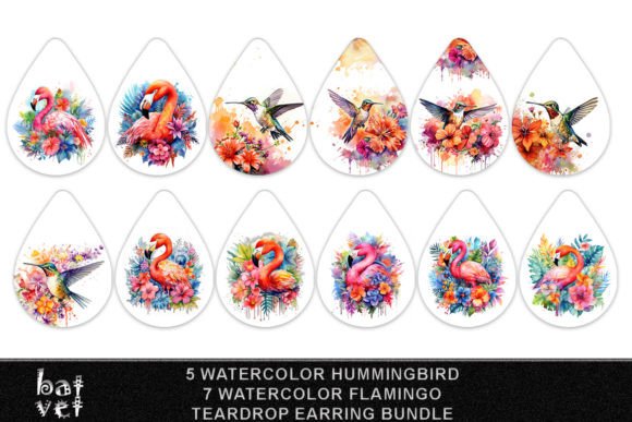 Download Floral Bird Earring PNG Bundle Design - Bundle design Collection